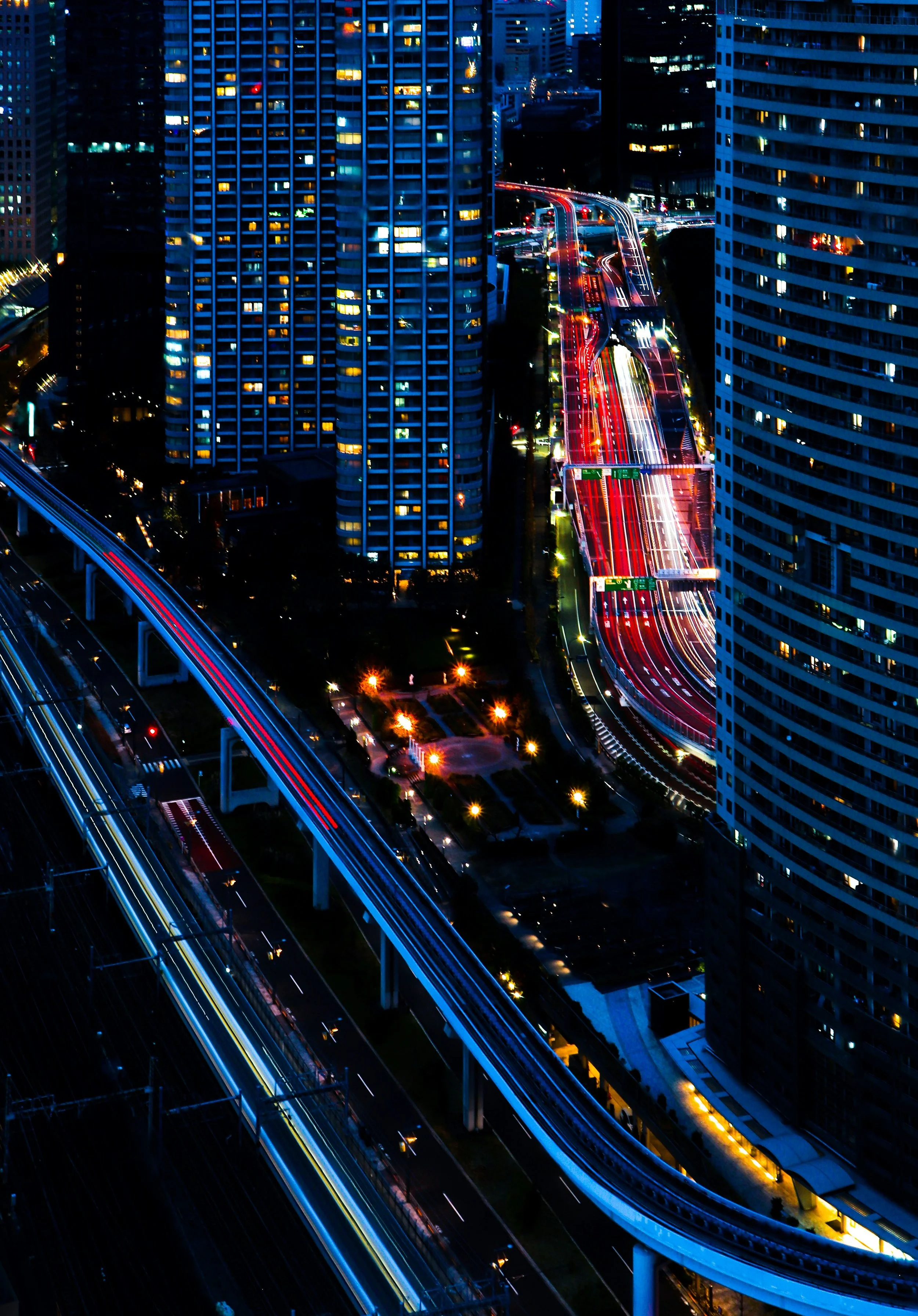 Dark cityscape with light trails — Swiss cyber security